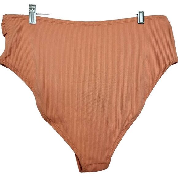 Cupshe Ribbed Orange Belted Swim Bottom Size 2X - Picture 5 of 7